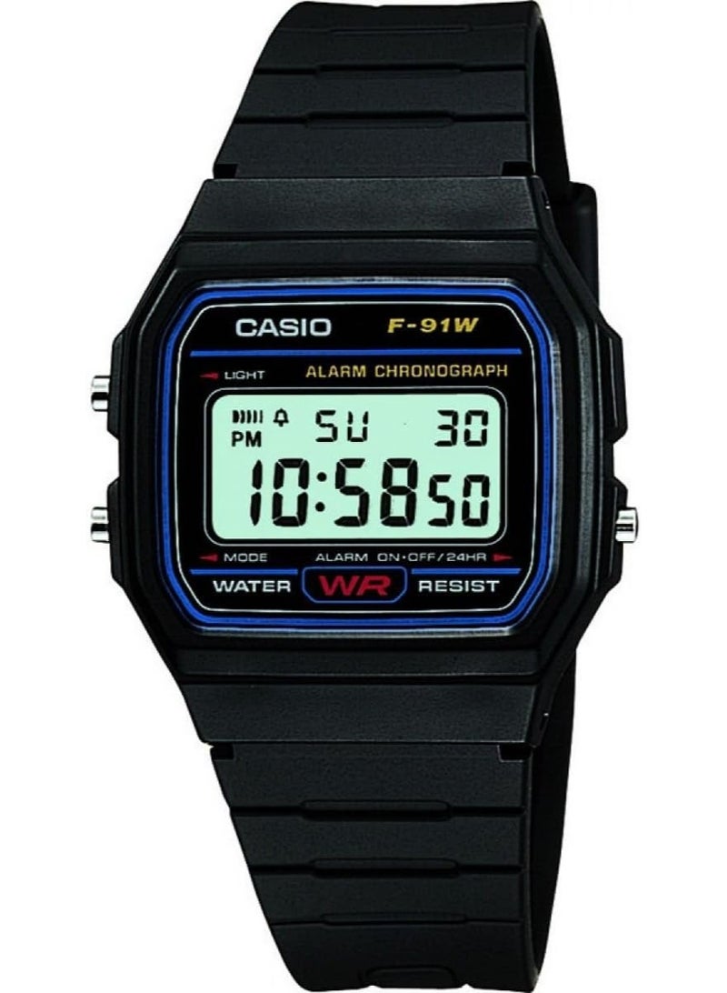 CASIO F-91W-1DG Unisex Digital Sports Watch – Resin Band, LED Light - Image 1